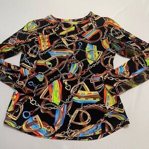 ICIKULS Horsebit Equestrian Long Sleeve Shirt Size Small